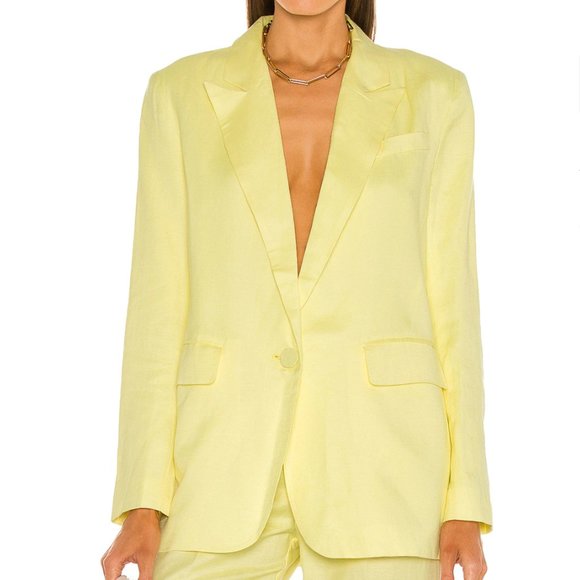 Bardot Jackets & Blazers - REVOLVE Bardot Summer Linen Blazer Jacket in "Sunshine" Yellow Size Small NWT
